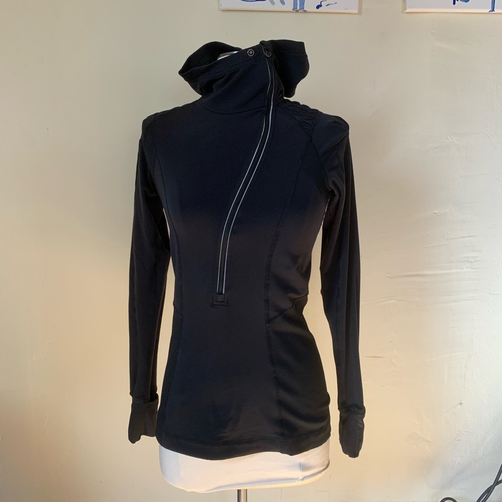 Lululemon hooded black half zip size 2 jacket